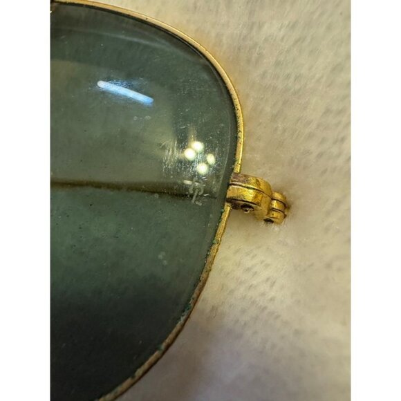 Vintage B&L Ray-Ban Outdoorsman Aviator Gold G-15 Green Lens USA w/ Case - Picture 2 of 5